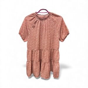 Hayden Los Angeles Tiered Babydoll Dress • Rust Floral • Size S